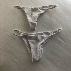 White bikini bottoms old separately